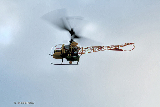 Bell 47G im Flug
